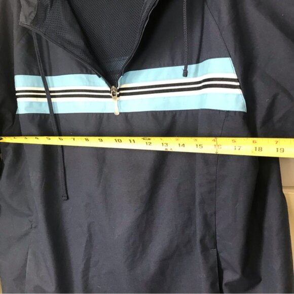 Reebok 1/2 Zipper Nylon Windbreaker Jacket Hood Mesh Pockets Drawcord Unisex XL - Picture 14 of 15